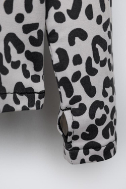 ZARA ДЫШАЩАЯ ФУТБОЛКА С АНИМАЛИСТИЧЕСКИМ ПРИНТОМ, СВЕТЛО-СЕРЫЙ