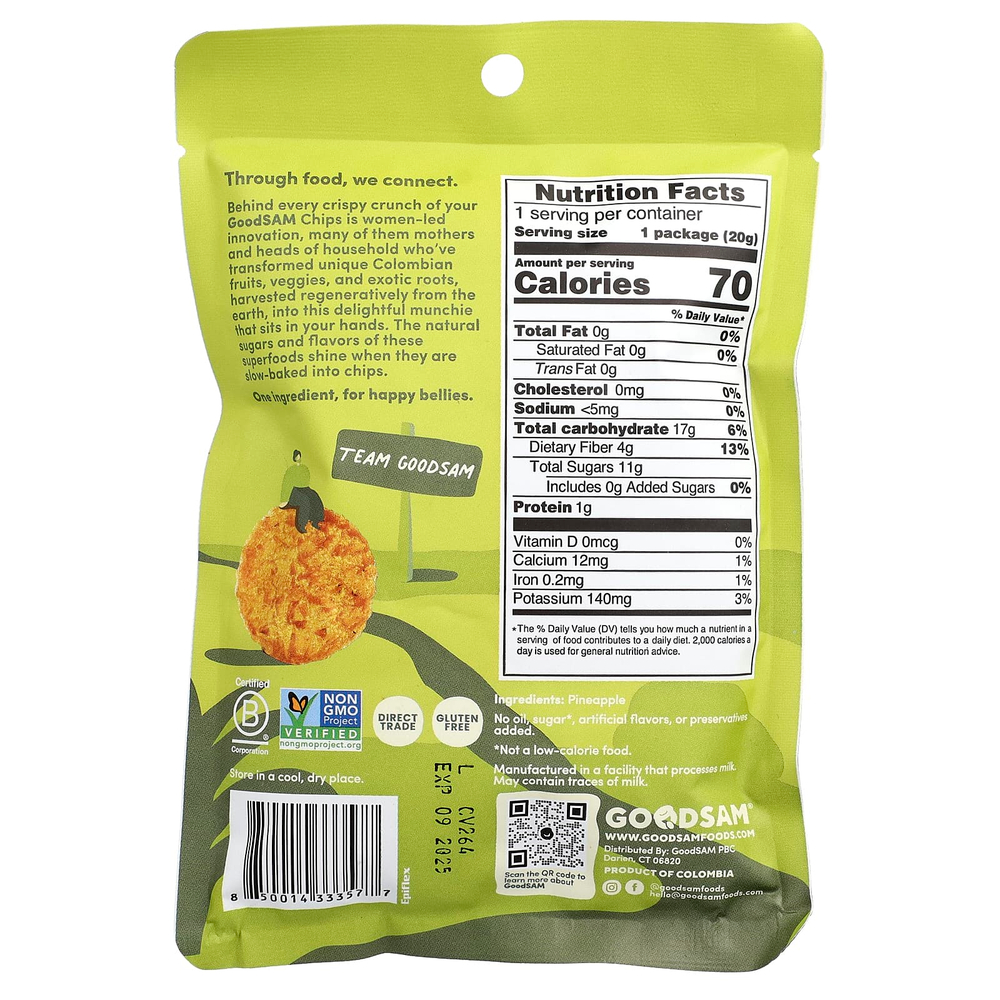 GoodSam, Sweet Farms™, хрустящие чипсы, ананас, 20 г (0,7 унции)