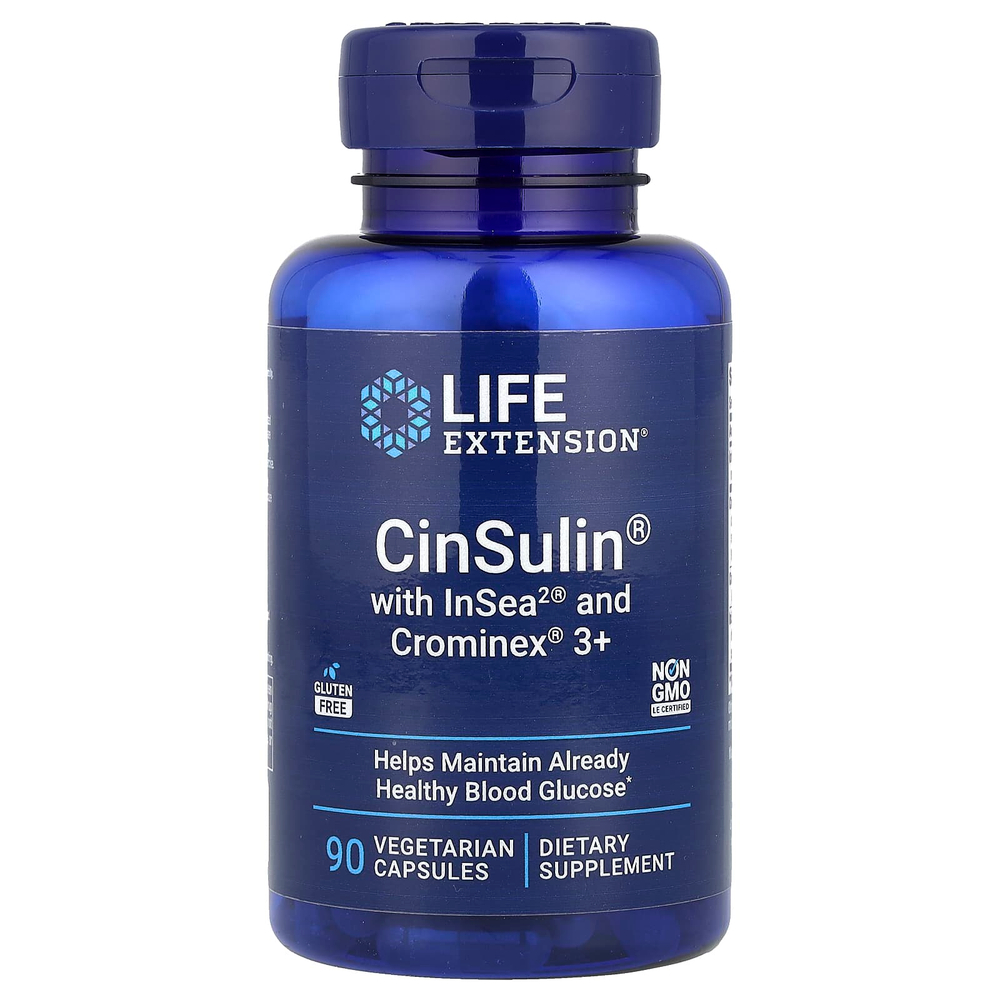 Life Extension, CinSulin с InSea2 и Crominex 3+, 90 растительных капсул