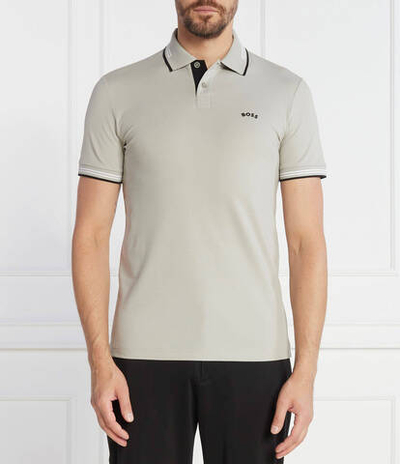 Поло Paul Curved BOSS GREEN - серый(50469245)