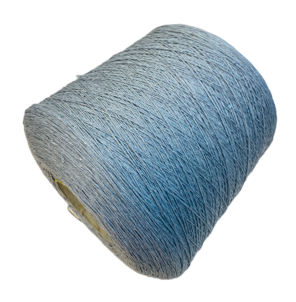 Пряжа на бобине (Италия) 100% хлопок с пайетками 100г- 450м 280 г