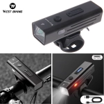 Фонарь велосипедный, передний West Biking YP0701416 Black (аккум. 1800 mAh, Type-C)