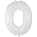 Шар фольгированный Цифра 0 101 см (Белый)
