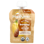 Happy Family Organics, Happy Baby®, Nutty Blends ™, для детей от 6 месяцев, органические бананы с 1/2 ч. Л. Миндального масла, 85 г (3 унции)