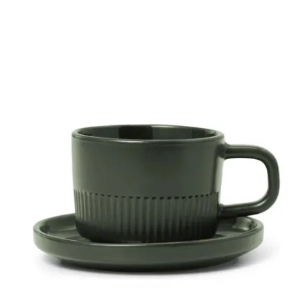 Marc O'Polo Чашка для эспрессо Moments 100 мл с блюдцем оливково-зеленая
