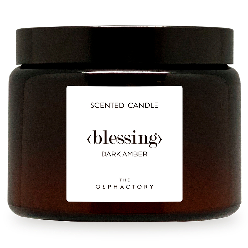 Свеча ароматическая the olphactory, blessing, dark amber, 60 ч