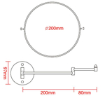 Зеркало с держателем, кругл, металлик, Frap, F6108