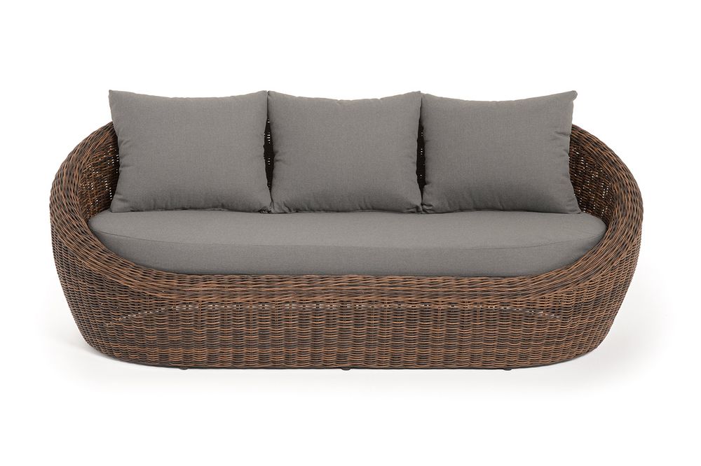 "Барселона" диван из искусственного ротанга трехместный, цвет коричневый