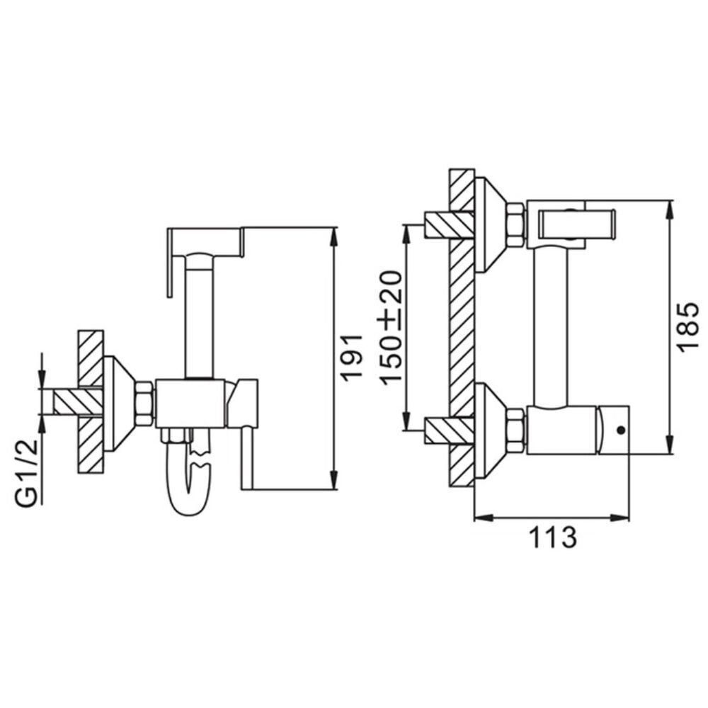 Смеситель для биде, Frap, с картриджем, нерж, F7503-5