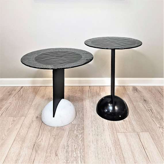 Комплект из 2 столиков 4469, металл, стекло, мрамор