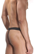 Мужские трусы-стринги с гульфиком в круглую сеточку