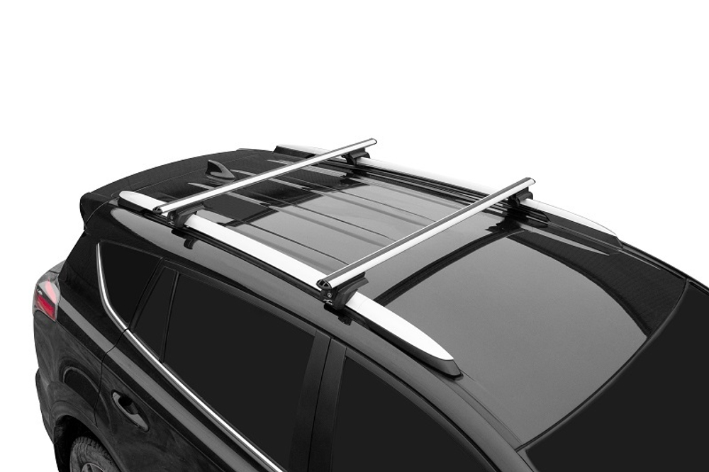 Багажник Lux Элегант на рейлинги с овальной аэро поперечиной 120 см.