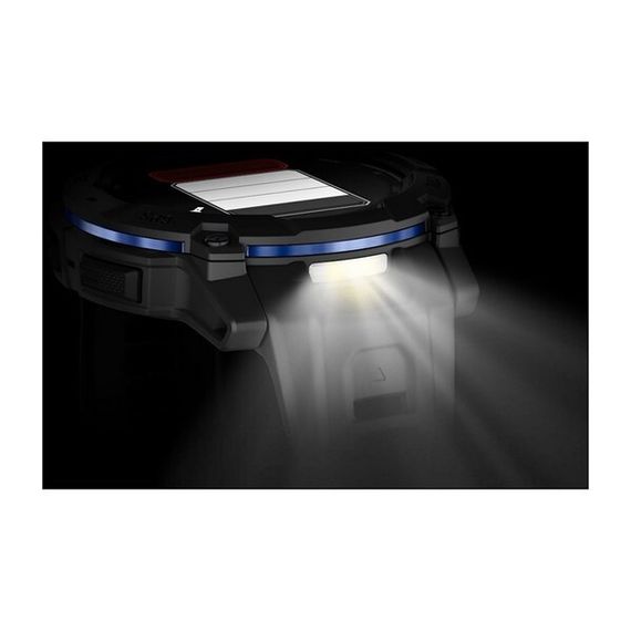 Умные часы Garmin Instinct 3 Amoled 50 mm Black with Black/Bolt Blue Band (010-03020-03)