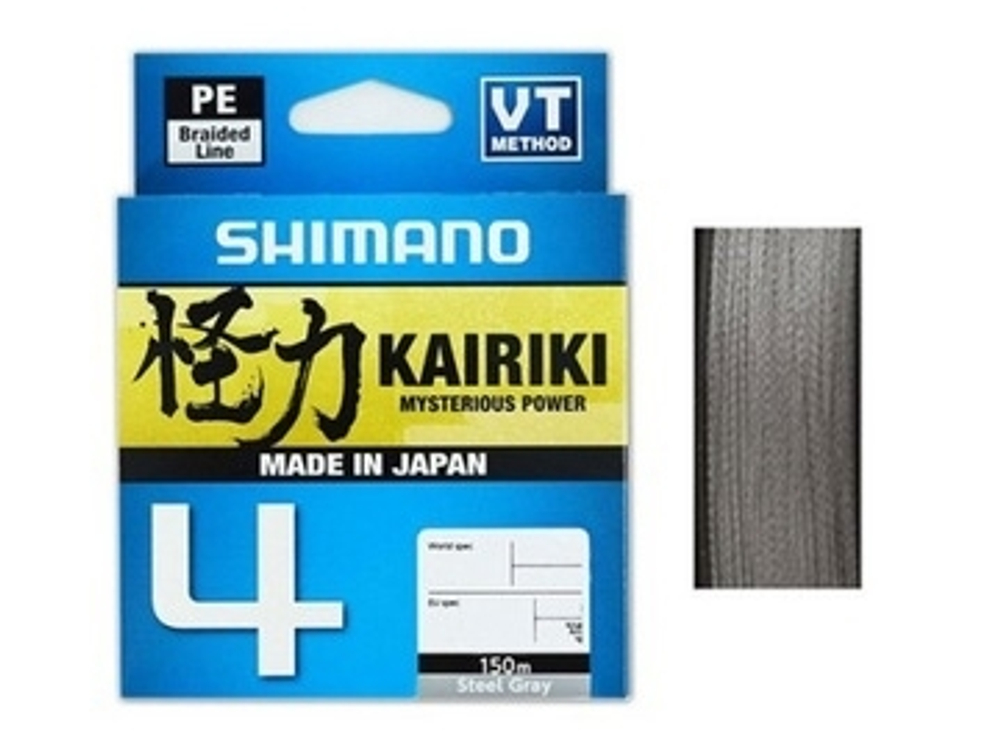 Плетеный шнур Shimano Kairiki 8 150m 0,315mm 33,5kg Steel Gray