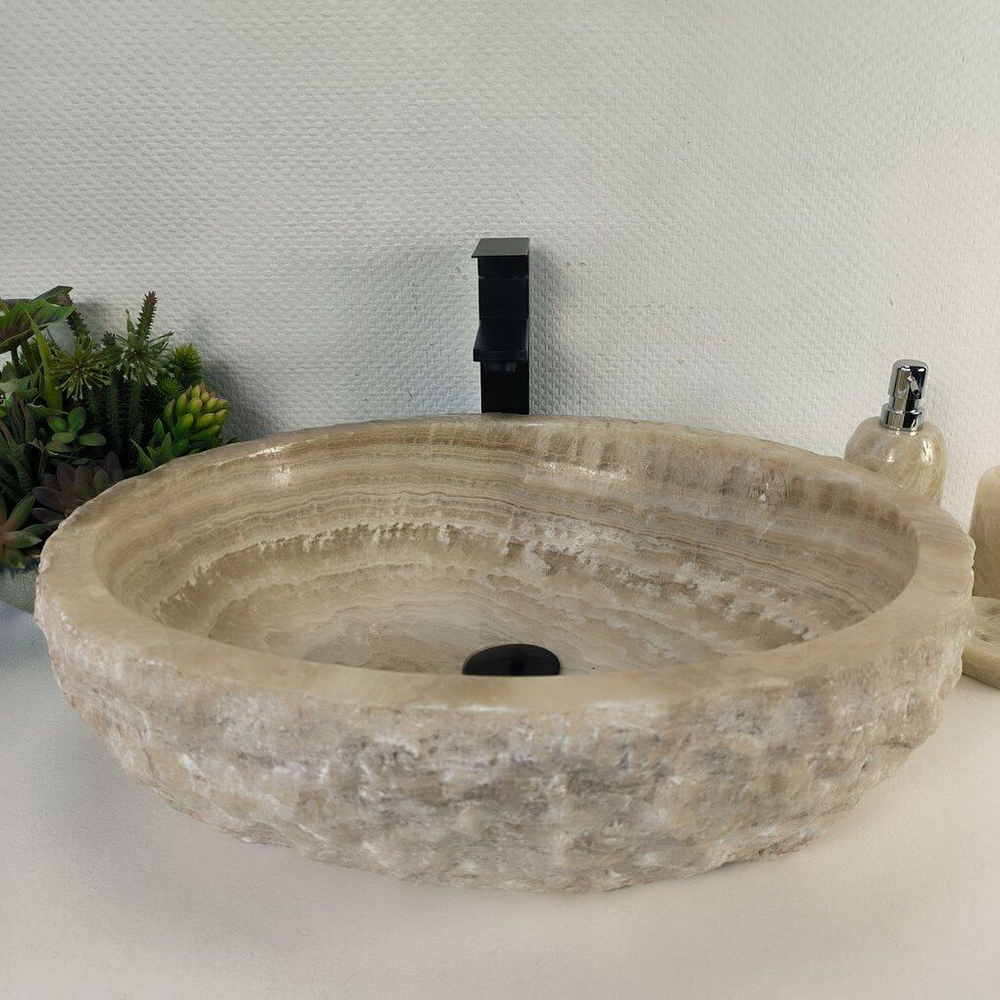 Каменная раковина из оникса Erozy Yellow EO-04253 (58*46*15) 0172 из натурального камня