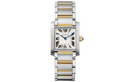 CARTIER TANK DE Quartz Movement 30m Water Resistance Women"s Watch Watch 25mm Gold Dial Stainless Steel Case