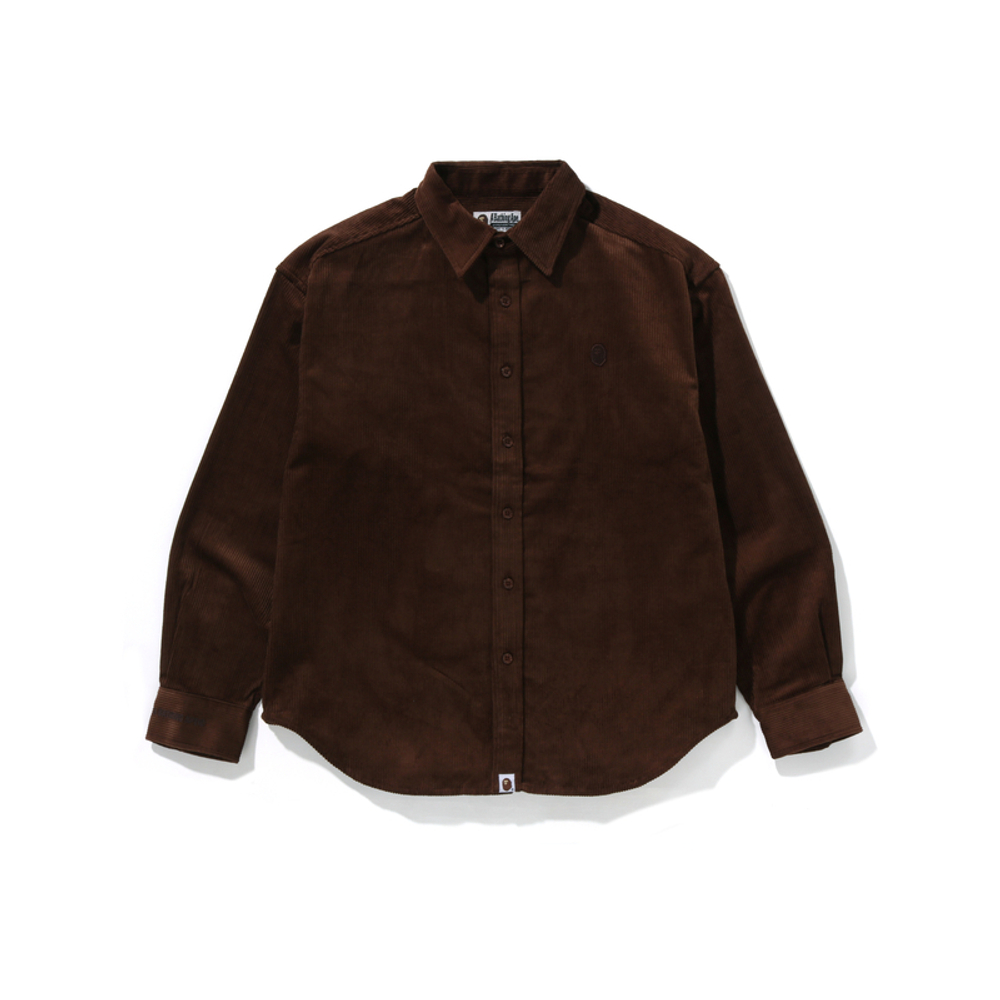 A Bathing Ape One Point Corduroy L S Shirt коричневый
