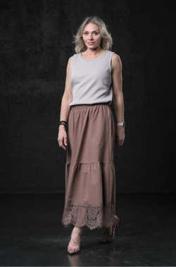 Эдвардианская юбка  с кружевом /несквик