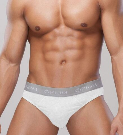 Мужские трусы-слипы с широкой фирменной резинкой (Размер: S) (Цвет: белый)