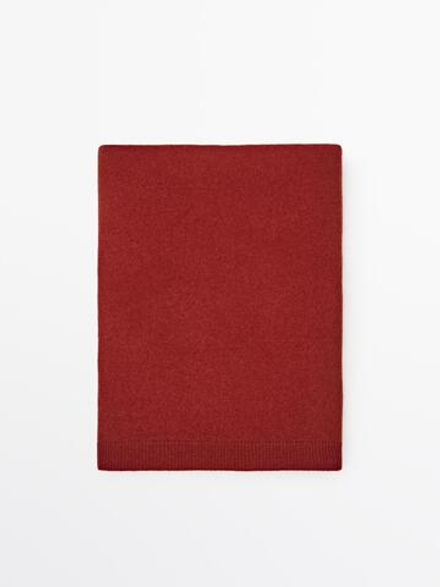 Massimo Dutti Шарф из тонкой смесовой шерсти, терракотовый