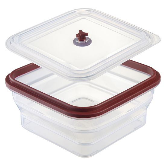 Контейнер для переноски и хранения силиконовый квадратный складной silikobox, 1,2 л, темно-сливовый