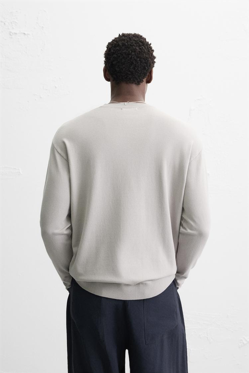 ZARA СВИТЕР ИЗ ВИСКОЗЫ С РЕЛЬЕФНЫМ УЗОРОМ, СВЕТЛО-СЕРЫЙ