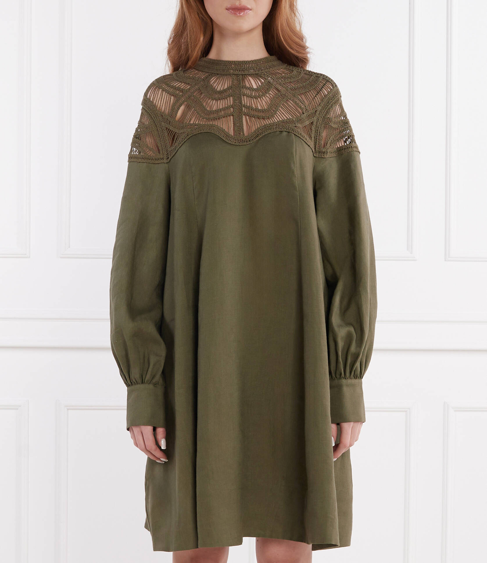 Льняное платье RIANI - оливковый(446520-4270)