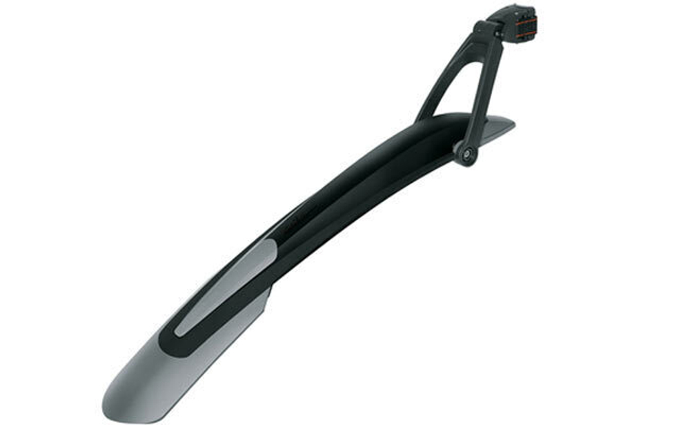 Крыло заднее 28-29" X-BLADEII, крепеж задн. б/съемн. за подсед. штырь шир. 90мм, 2х-комп. пластик, серо-черн.