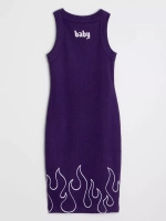 Летнее фиолетовое платье в сад для девочки