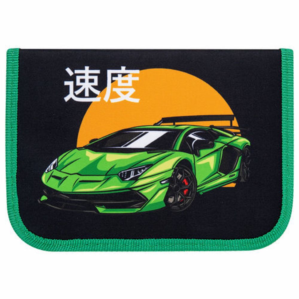 Пенал ПИФАГОР, 1 отделение, 1 откидная планка, полиэстер, 19х13 см, "Dive into drive", 272292