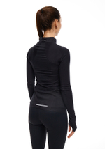 ЛОНГСЛИВ С МЕМБРАННОЙ ВСТАВКОЙ ЖЕНСКИЙ 1/2 ZIP MEMBRANE | BLACK SILVER