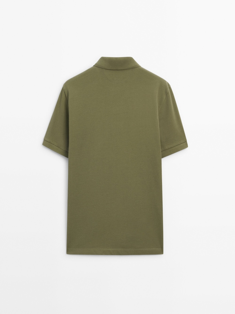 Massimo Dutti Поло из рельефного хлопкового пике, оливковый