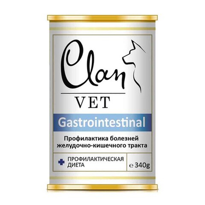 Clan Vet Gastrointestinal 340 г - диета консервы для собак (профилактика болезней ЖКТ)
