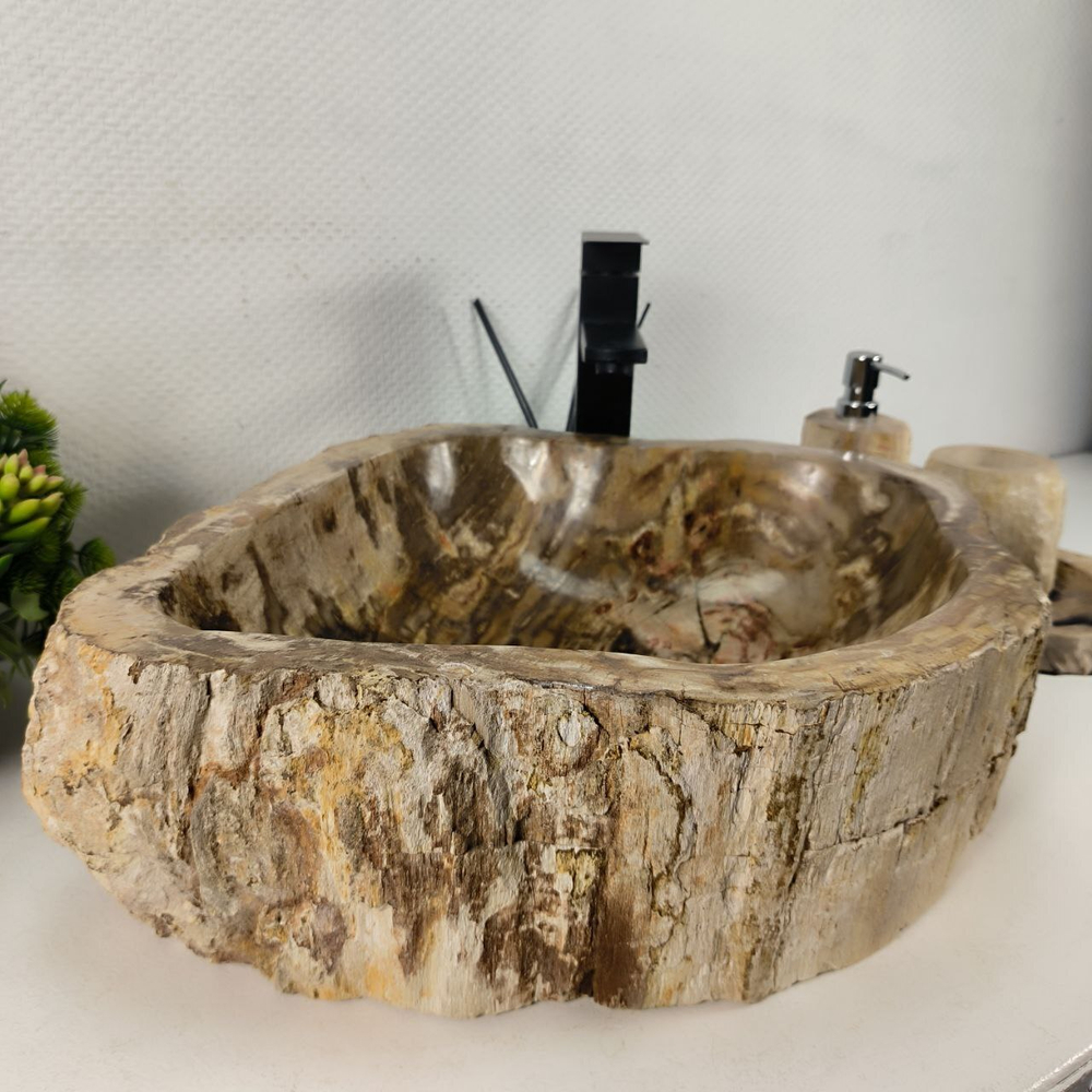 Раковина из окаменелого дерева OD-64376 56*47*16 0176