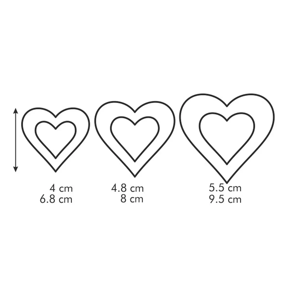 Формочки двухсторонние сердечки DELICIA 6 размеров