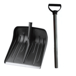 Лопата снеговая МЕТЕЛЬ с черенком №3 пластмассовая с ал. планкой 410х400мм, ф32