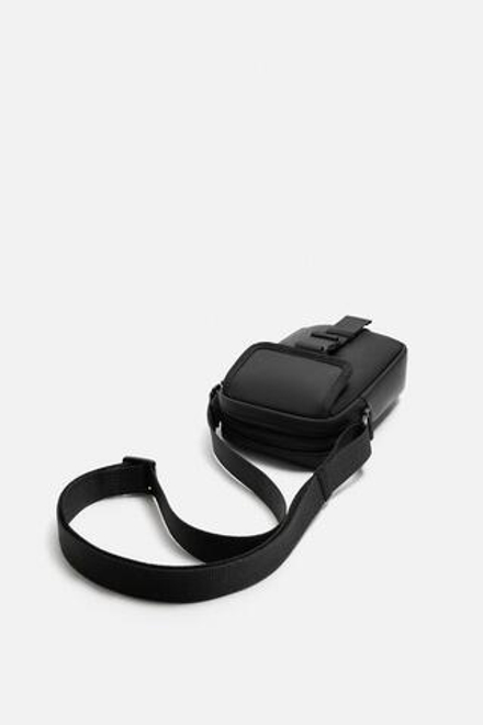 ZARA ПРОРЕЗИНЕННАЯ СУМКА, ЧЕРНЫЙ