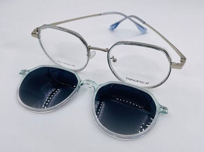 Очки с солнцезащитным клипом для повседневной носки с утончённой линзой