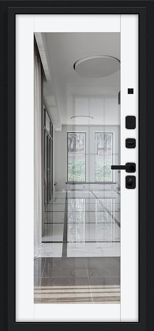 Флэш МФ/SBlack Букле черное/White Silk 205*96 правое