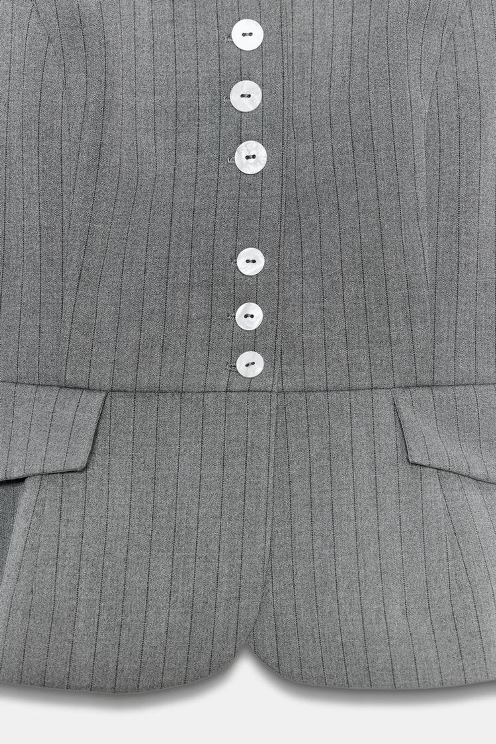 ZARA ТОП В ТОНКУЮ ПОЛОСКУ С ПУГОВИЦАМИ, АНТРАЦИТОВО-СЕРЫЙ