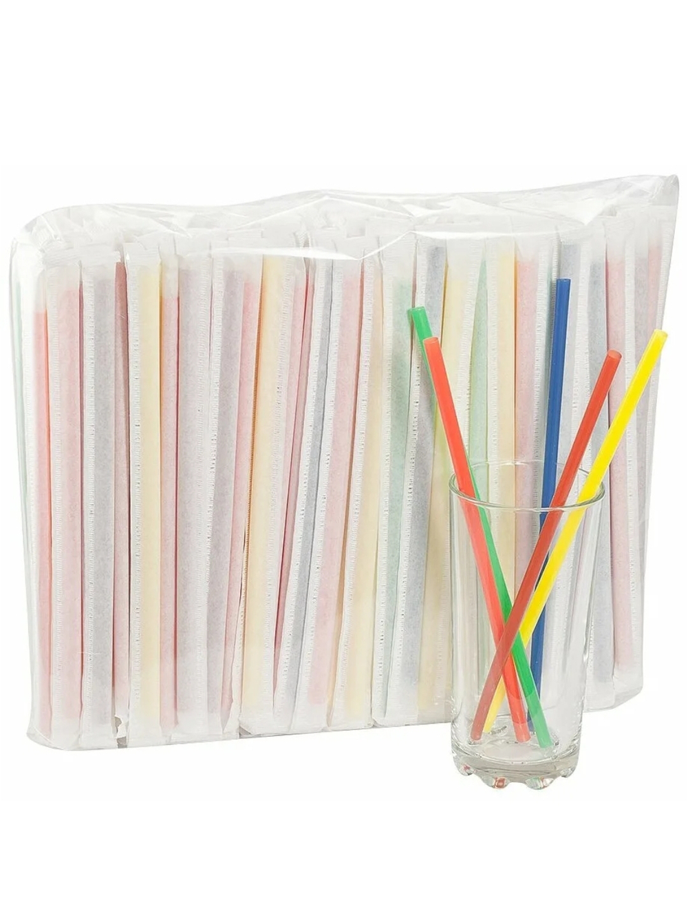 ТРУБОЧКИ ЦВЕТНЫЕ\ЧЕРНЫЕ В БУМАЖНОЙ ИНД. УП. 8*24 16\20 УП.