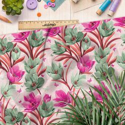 Ткань бязь цветочные расцвет