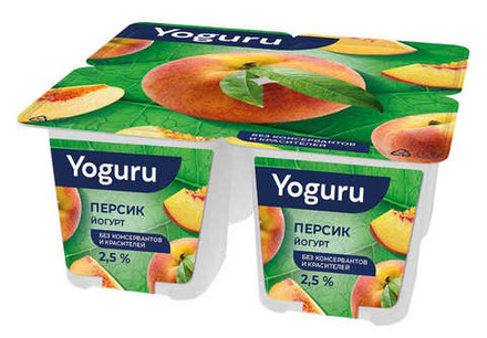 Йогурт "YOGURU" 2,5% 125г. Персик Минск