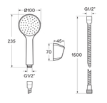 Смеситель Santek Найра для ванны с душем, с аксессуарами, хром, WH5A10001C001
