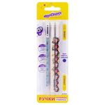 Ручки стираемые гелевые ЮНЛАНДИЯ "Зверушки", НАБОР 3 штуки, СИНИЕ, узел 0,5 мм, линия письма 0,35 мм, 143661