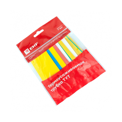 EKF Набор термоусадочная трубка ТУТ: 30/15 7 цветов по 3шт. 100мм