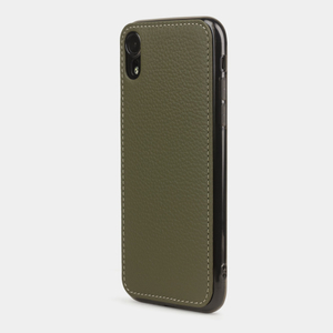 Чехол-накладка для iPhone XR из натуральной кожи теленка, зеленого цвета
