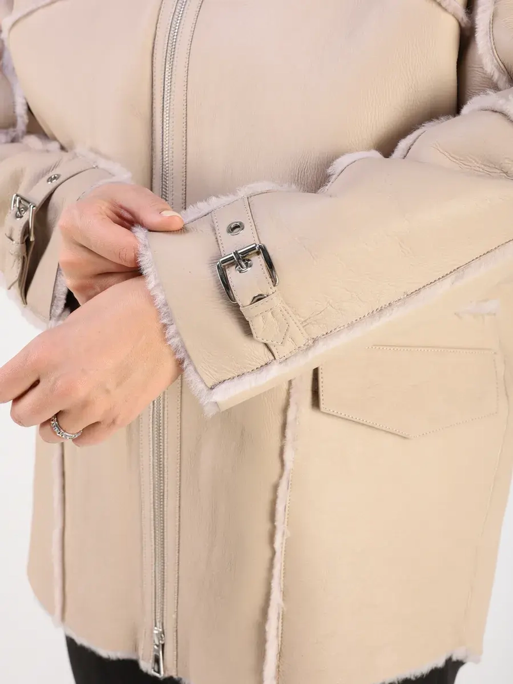 Дубленка зимняя натуральная оверсайз больших размеров