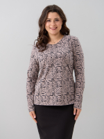 Лонгслив ЛНкл-081/бежевый-зебра