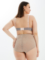 Высокие утягивающие трусы с цветочным рисунком (Размер: 8X) (Цвет: черный)